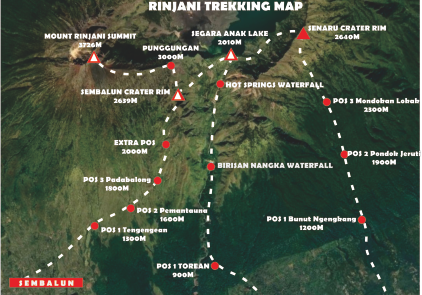 RINJANI TREKKING MAP